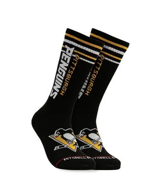 Men's Mitchell & Ness Black Pittsburgh Penguins Power Play Crew Socks