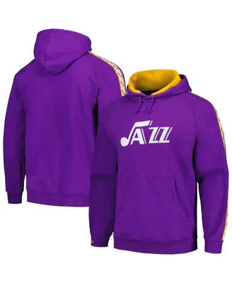 Men's Mitchell & Ness Purple Utah Jazz Hardwood Classics Nights Raglan Pullover Hoodie