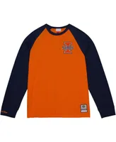 Men's Mitchell & Ness Orange Illinois Fighting Illini Legendary Slub Raglan Long Sleeve T-shirt