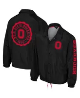 Men's and Women's The Wild Collective Black Ohio State Buckeyes Coaches Full-Snap Jacket