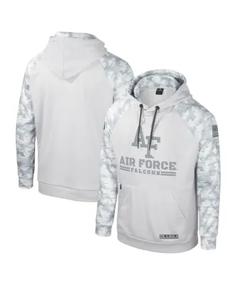 Men's Colosseum Gray Air Force Falcons Oht Military-Inspired Appreciation Ice Raglan Pullover Hoodie