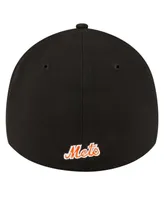 Men's New Era Black York Mets Alternate Team Classic 39THIRTY Flex Hat