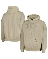 Men's Pro Standard Justin Fields Tan Chicago Bears Player Name and Number Pullover Hoodie