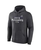 Men's Fanatics Heather Charcoal Baltimore Ravens 2023 Nfl Playoffs Fleece Pullover Hoodie