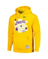 Men's Mitchell & Ness x Tats Cru Gold Los Angeles Lakers Hardwood Classics Brick Pullover Hoodie