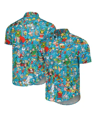 Men's and Women's Rsvlts Blue Nickelodeon Jolly Mashup Kunuflex Button-Down Shirt