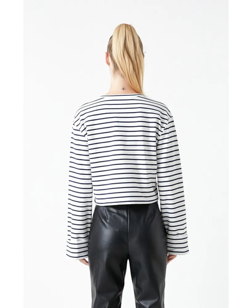 Women's Striped Cropped Top