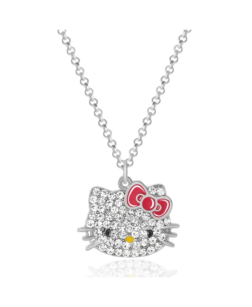 Hello Kitty Sanrio Hello Kitty Enamel and Red Crystal Pendant - 18'' Chain,  Authentic Officially Licensed | Hawthorn Mall