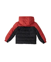 Bearpaw Toddler Boys Colorblock Fleece Lined Puffer Coat with Hood