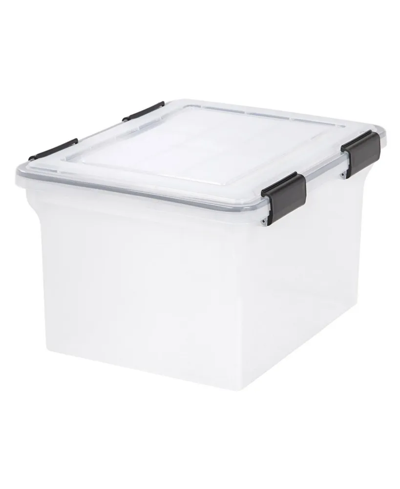 Iris Usa 32qt Letter and Legal Size Weatherpro Airtight Plastic Storage Bin with Lid and Seal and 4Secure Latching Buckles