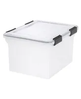 Iris Usa 32qt Letter and Legal Size Weatherpro Airtight Plastic Storage Bin with Lid and Seal and 4Secure Latching Buckles