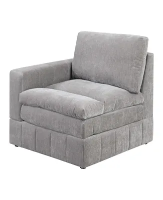 Simplie Fun 1Pc Laf/Raf One Arm Chair Modular Chair Sectional Sofa Living Room Furniture Granite Morgan Fabric- Suede