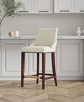 Manhattan Comfort Shubert Leatherette Upholstered Beech Wood Barstool