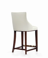 Manhattan Comfort Shubert Leatherette Upholstered Beech Wood Counter Stool