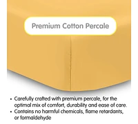 Breathable Baby Cotton Percale Fitted Sheet, For 52" x 28" Crib & Toddler Bed Mattress (2-Pack)