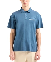 A|X Armani Exchange Mens Regular-Fit Embossed Logo Polo Shirt