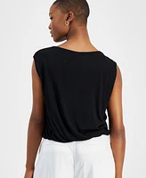 Bar Iii Petite Crewneck Twist Hem Top, Created for Macy's