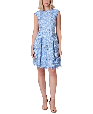 Jessica Howard Petite Floral-Lace Fit & Flare Dress