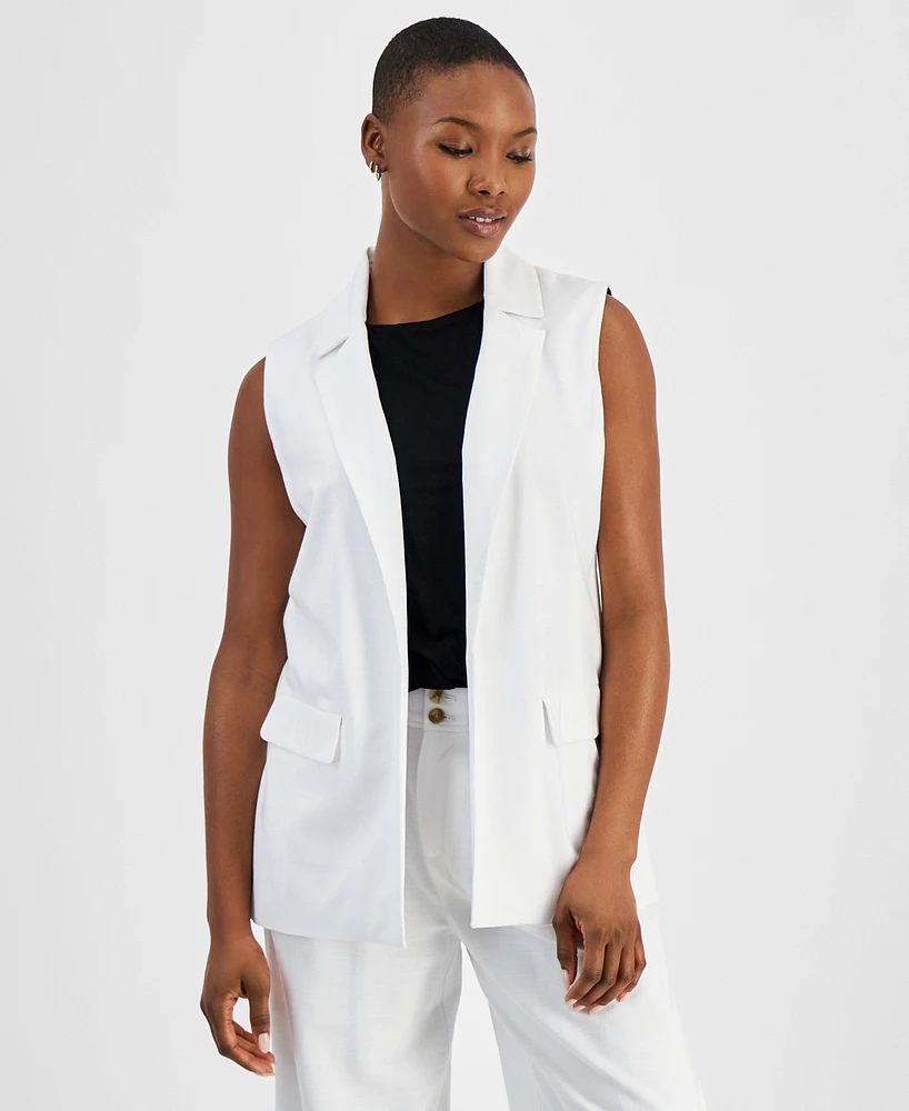 Bar Iii Petite Open-Front Long Vest, Exclusively at Macy's