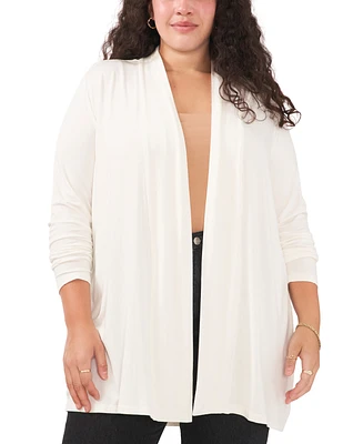 Vince Camuto Plus Solid Open-Front Cardigan Sweater