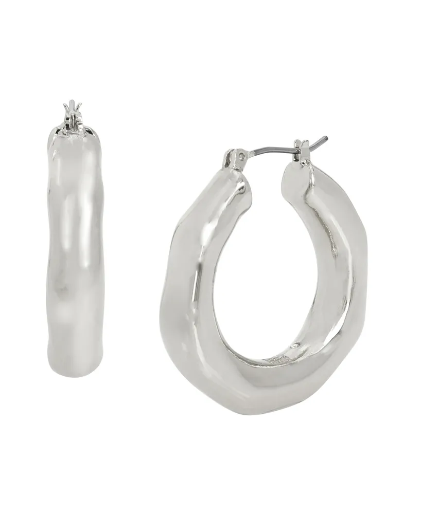 Robert Lee Morris Soho Silver-Tone Sculpted Hoop Earrings