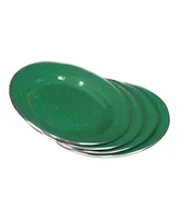 Stan sport Deluxe 24-Piece Enamel Tableware Set - Green