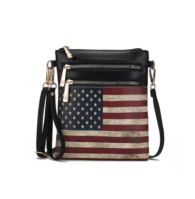 Mkf Collection Genesis Printed Flag Crossbody Bag by Mia K