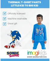 Sega Sonic the Hedgehog Tails Knuckles Thermal T-Shirt Pants Toddler| Child Boys