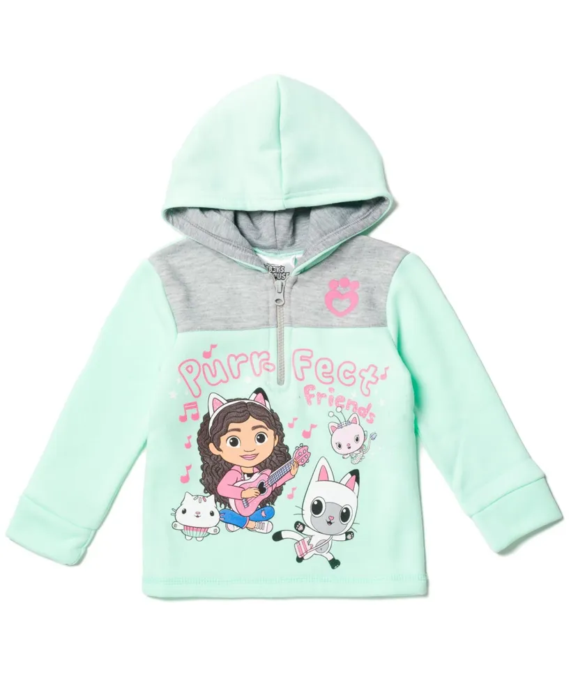 DreamWorks Gabby's Dollhouse Kitty Fairy Cakey Cat Gabby Girls Fleece Half Zip Hoodie Toddler |Child