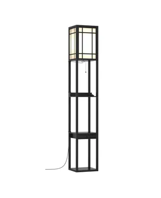 Modern Floor Lamp With Shelves And Drawer