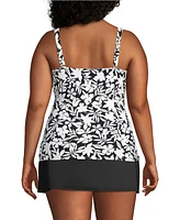 Lands' End Plus Chlorine Resistant Wrap Underwire Tankini Swimsuit Top
