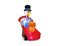 6 Feet Thanksgiving Inflatable Turkey Pushing Pumpkin Cart