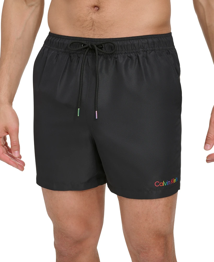 Calvin Klein Men's Drawstring Logo 5" Swim Trunks