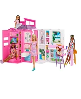 Barbie Getaway Doll House with Barbie Doll, 4 Play Areas and 11 Decor Accessories