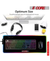 5 Core Large Mouse Pad Computer Mouse Mat with Rgb Light Anti-Slip Rubber Base Easy Gliding Spill-Resistant Surface Extended Mousepad -Kbp 800 Rgb