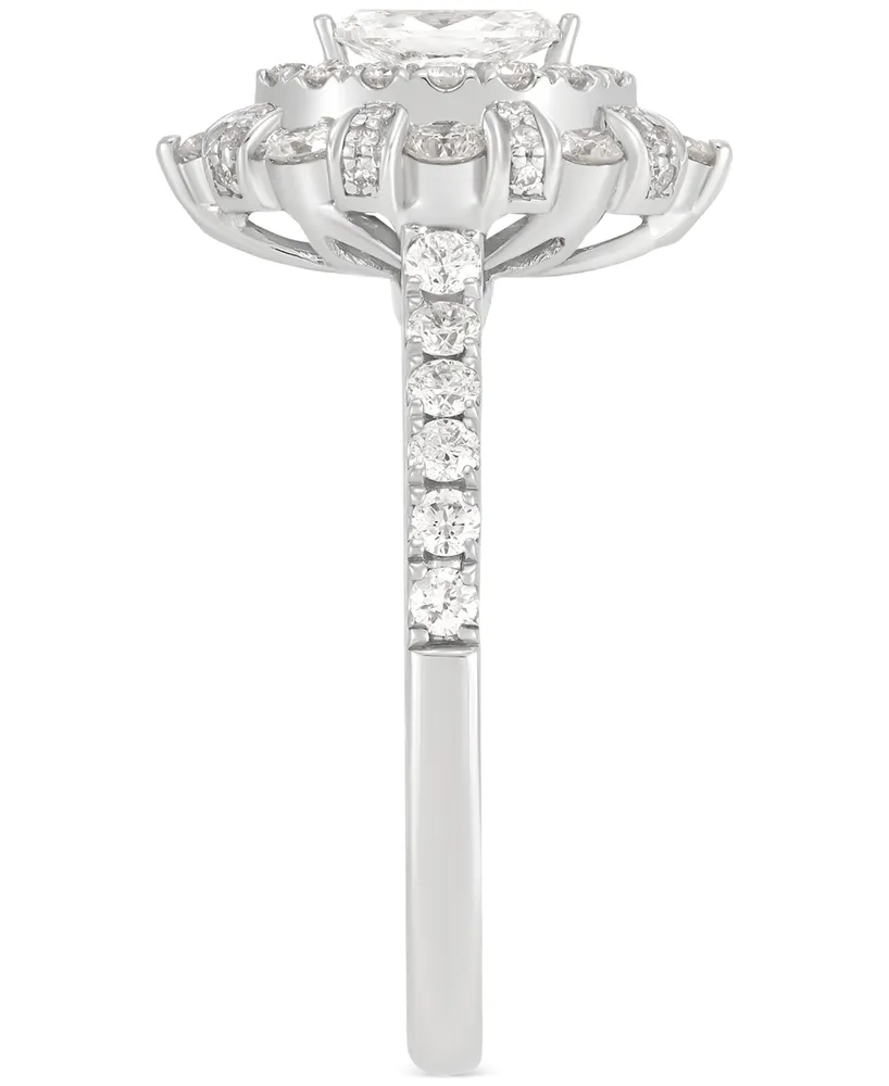 Diamond Marquise Halo Engagement Ring (1 ct. t.w.) in 14k White Gold