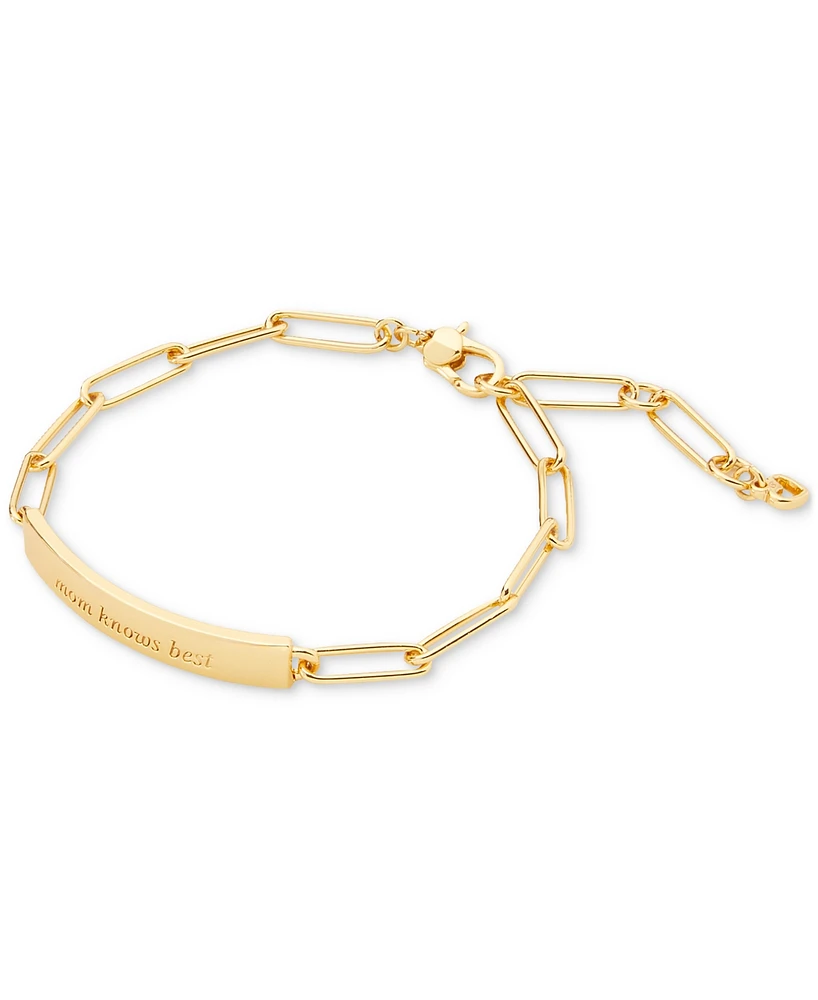 Kate Spade New York Gold-Tone Mom Knows Best Id Bracelet