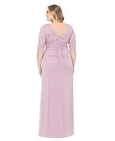 B&A by Betsy & Adam Plus V-Neck Gown