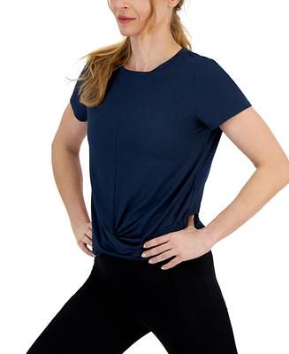 Id Ideology Women's Twist-Front Performance T-Shirt, Created for Macy's