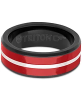 Triton Men's Ceramic Wedding Band Two-Tone Tungsten Carbide