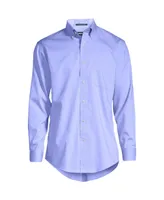 Lands' End Men's Traditional Fit Solid No Iron Supima Pinpoint Buttondown Collar Dress Shirt