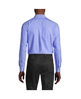 Lands' End Men's Tall Traditional Fit Solid No Iron Supima Pinpoint Buttondown Collar Dress Shirt