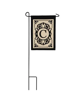 Evergreen Flag Cambridge Chic Letter C Monogram Applique Garden Flag - 12.5" Wide x 18" High