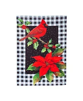 Evergreen Cardinal & Holly Garden Suede Flag