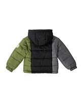 Bearpaw Big Boys Colorblock Fleece Lined Puffer Coat with Hood