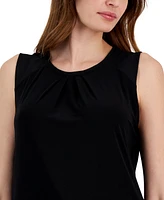 Kasper Women's Pleat-Neck Sleeveless Top