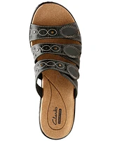 Clarks Leisa Cacti Q Triple Strap Slide Sandals