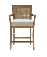 Madison Park Diedra 23" Solid Wood Cane Back Counter Stool