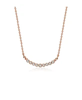 Sterling Silver Cubic Zirconia Bezel-Set Necklace