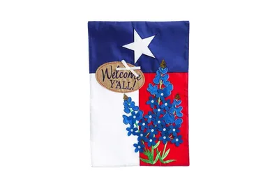 Evergreen Flag Texas Blue Bonnets Garden Applique Flag